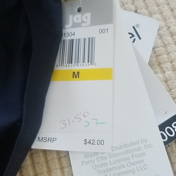 NWT Black bikini Bottom w striped belt Medium - Picture 3 of 3